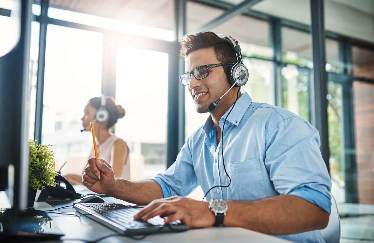 They’ve got the answers you’re looking for man working on computer