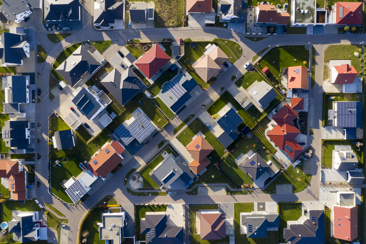 aerial view of houses